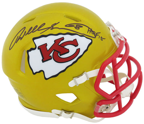 Will Shields Signed Chiefs FLASH Riddell Speed Mini Helmet w/HOF'15 - (SS COA)