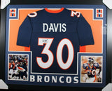 TERRELL DAVIS (Broncos blue SKYLINE) Signed Autographed Framed Jersey JSA