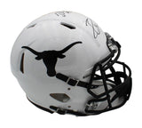 Charles and Thomas Signed Longhorns Speed Auth White Gloss/Black Decal Helmet