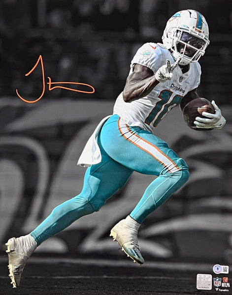 Tyreek Hill Miami Dolphins Signed Touchdown Spotlight 16x20 BAS Beckett