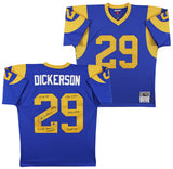 Rams Eric Dickerson "Career Stat" Signed Blue Mitchell & Ness Jersey BAS Witness