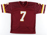 Joe Theismann Signed Career Highlight Stat Jersey Inscribed "83 MVP" (Beckett)