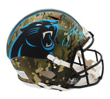 Steve Smith Sr Signed Panthers Speed Authentic Camo Helmet "Agent 89" Insc