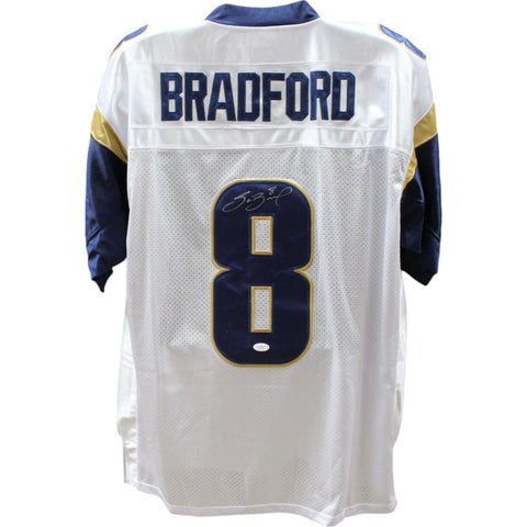 Sam Bradford Signed St Louis Rams Reebok 52 White Jersey JSA 48474