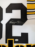 FRAMED IN SUEDE PITTSBURGH STEELERS FRANCO HARRIS AUTOGRAPHED JERSEY JSA COA