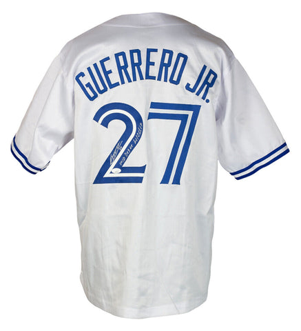 Vladimir Guerrero Jr. Signed White Custom Baseball Jersey Insc JSA ITP