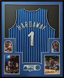 FRAMED ORLANDO MAGIC PENNY HARDAWAY AUTOGRAPHED SIGNED JERSEY PSA COA