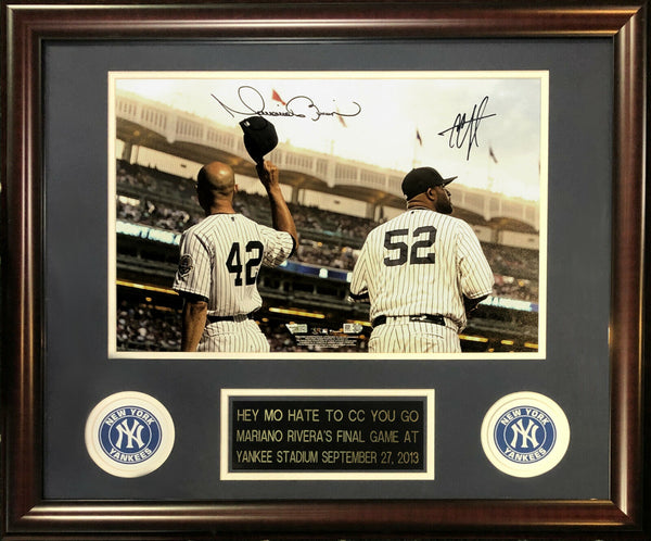 Mariano Rivera CC Sabathia Final Game Signed 12x18 Photo Framed MLB Fanatics Coa