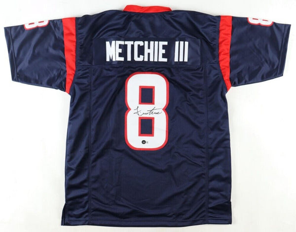 JOHN METCHIE III AUTOGRAPHED SIGNED HOUSTON TEXANS #8 NAVY JERSEY BECKETT