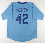 Bruce Sutter Signed Chicago Cubs 1976 Style Jersey Inscribed "HOF 06" (JSA Holo)