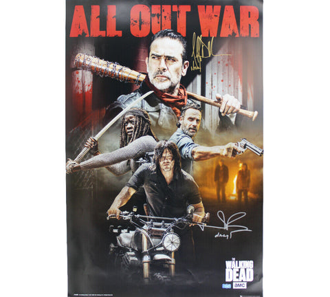 Norman Reedus & Jeffrey Dean Morgan Signed The Walking Dead Unframed Poster - Al