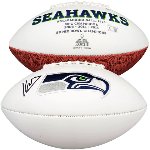 KENNETH WALKER III AUTOGRAPHED SEAHAWKS WHITE LOGO FOOTBALL BECKETT 208157