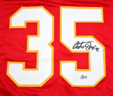 Christian Okoye Autographed Red Pro Style Jersey - Beckett W Hologram *Black