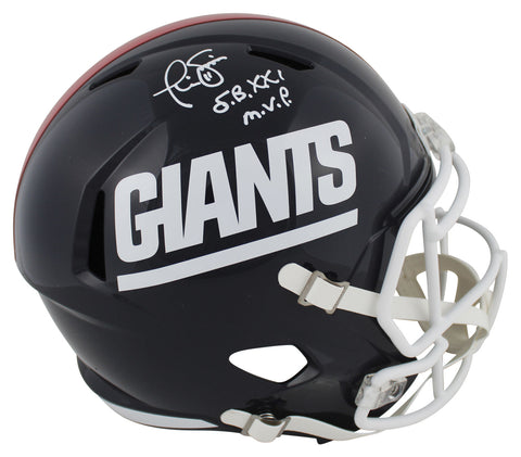 Giants Phil Simms "SB XXI MVP" Signed 81-99 TB Full Size Speed Rep Helmet BAS W