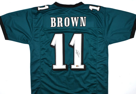 AJ Brown Autographed Green Pro Style Jersey - Beckett W Hologram *Black R1