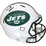 Darrelle Revis Autographed/Signed New York Jets TB F/S Spd Helmet Beckett 48403