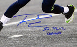 RUSSELL WILSON AUTOGRAPHED SIGNED 16X20 PHOTO SEAHAWKS SB CHAMPS RW HOLO 105131