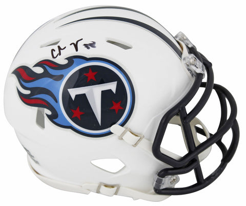 Titans Chris Johnson Signed 1999-2017 TB White Speed Mini Helmet BAS #1W947657