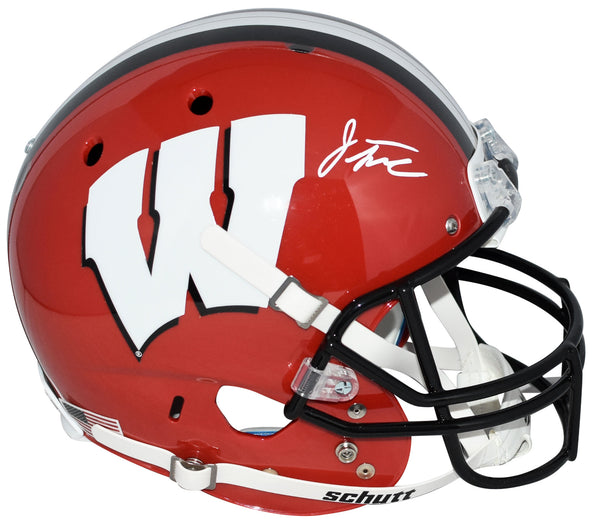 JONATHAN TAYLOR AUTOGRAPHED WISCONSIN BAGERS RED FULL SIZE HELMET BECKETT