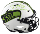 Seahawks DK Metcalf Wolverine Signed Lunar Speed Flex Full Size Helmet BAS Wit