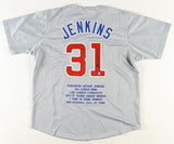 Ferguson Fergie Jenkins Signed Cubs Career Stat Jersey (Beckett)1969 Chicago Ace