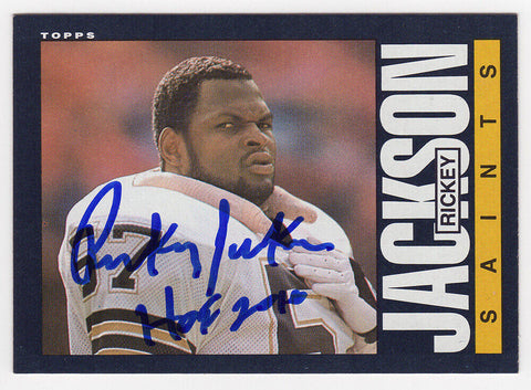 Rickey Jackson Signed Saints 1985 Topps Football Card #106 w/HOF 2010 - (SS COA)