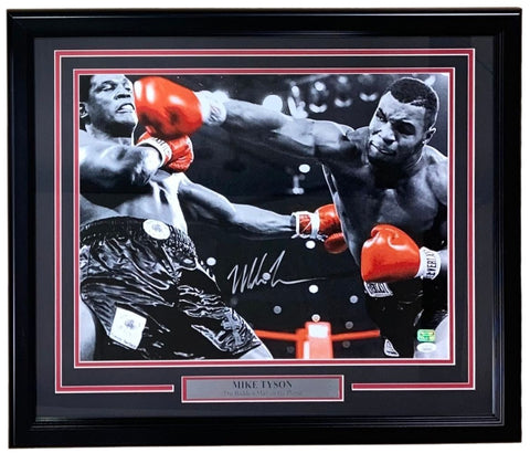 Mike Tyson Signed Framed 16x20 Knockout Boxing Spotlight Photo JSA