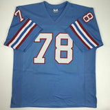 Autographed/Signed CURLEY CULP HOF 13 Houston Blue Football Jersey JSA COA Auto