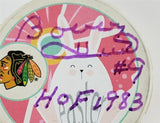 Bobby Hull "HOF 1983" Signed Chicago Blackhawks Easter Edition Logo Puck JSA COA