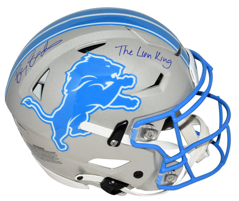 BARRY SANDERS SIGNED DETROIT LIONS 2024 AUTHENTIC SPEEDFLEX HELMET W/ LION KING