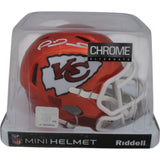 Patrick Mahomes Autographed Kansas City Chiefs Chrome Mini Helmet Beckett 48874