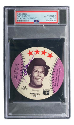 Rod Carew Signed 1977 MSA Minnesota Twins Disc Card PSA/DNA