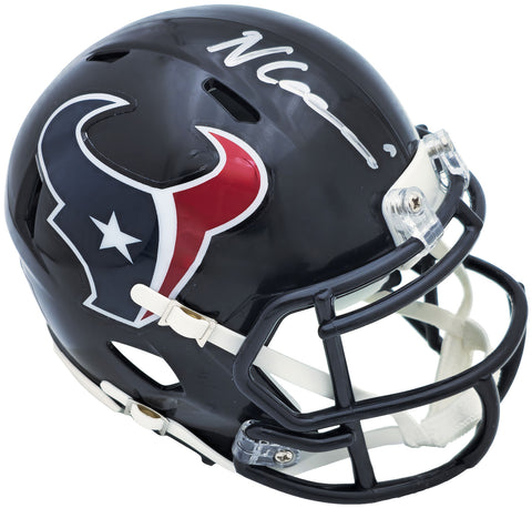 NICO COLLINS AUTOGRAPHED TEXANS BLUE SPEED MINI HELMET BECKETT WITNESS 224753