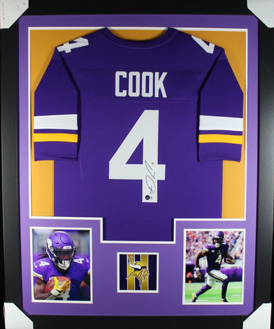 DALVIN COOK (Vikings purple TOWER) Signed Autographed Framed Jersey Beckett