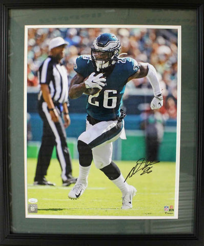 Miles Sanders Autographed Philadelphia Eagles Framed 16x20 Photo JSA 29382