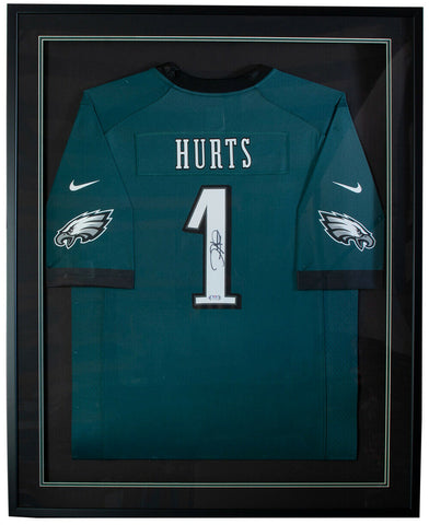 Jalen Hurts Signed Framed Philadelphia Eagles Nike Football Jersey PSA ITP