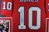 MAC JONES (Patriots red SKYLINE) Signed Autographed Framed Jersey Beckett