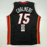 Autographed/Signed MARIO CHALMERS Miami Black Basketball Jersey JSA COA Auto