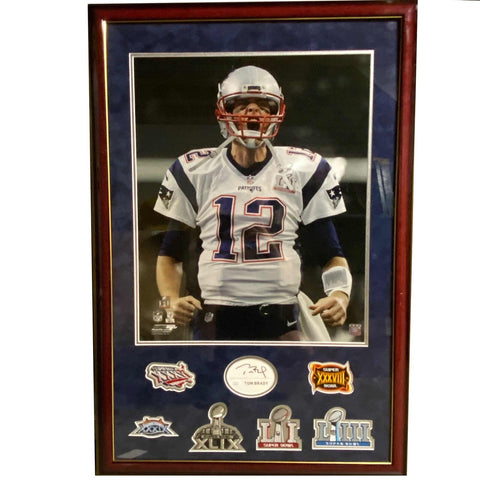 Framed Autographed/Signed Tom Brady Patriots Signature Cut Index Card JSA LOA