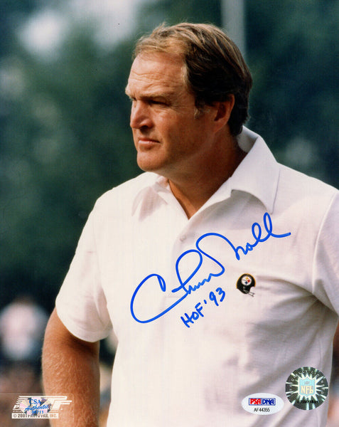 Chuck Noll Autographed Pittsburgh Steelers 8x10 Photo HOF JSA 48558