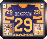 Eric Dickerson Signed Rams 35" x 43" Framed Jersey Inscribed "HOF 99" (JSA COA)