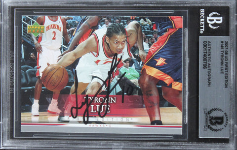 Hawks Tyronn Lue Authentic Signed 2007 UD First Edition #145 Card BAS Slabbed