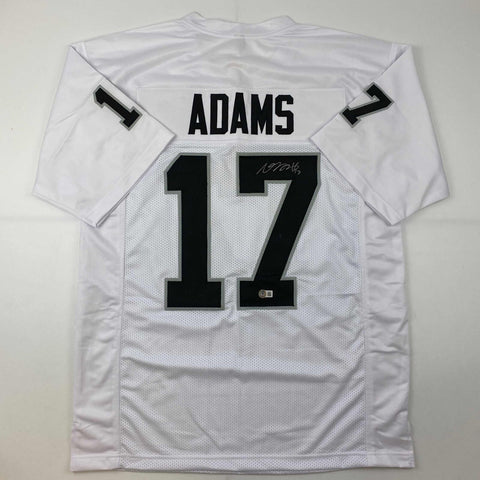 Autographed/Signed Davante Adams Las Vegas Oakland White Jersey Beckett BAS COA