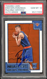 2015 Panini Hoops #261 Kristaps Porzingis RC On Card PSA/DNA Auto GEM MINT 10