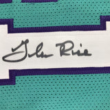 Framed Autographed/Signed Glen Rice 35x39 Charlotte Teal Jersey PSA/DNA COA