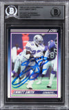 Cowboys Emmitt Smith Signed 1990 Score Supplemental #101T Rookie Card BAS Slab