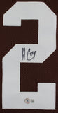 Amari Cooper Authentic Signed Brown Pro Style Jersey w/ White #'s BAS Witnessed