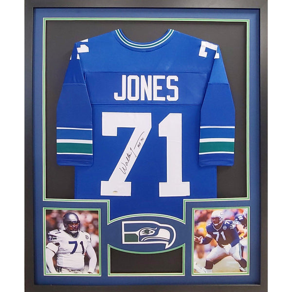 Walter Jones Autographed Signed Framed Seattle Seahawks Jersey SCHWARTZ