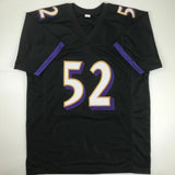 Autographed/Signed RAY LEWIS Baltimore Black Football Jersey JSA COA Auto