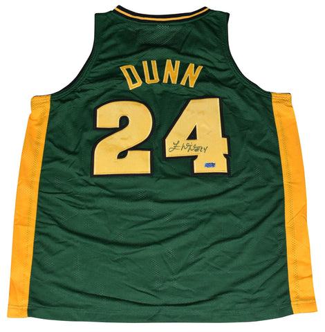 LACEDARIUS DUNN SIGNED BAYLOR BEARS #24 GREEN BASKETBALL JERSEY COA